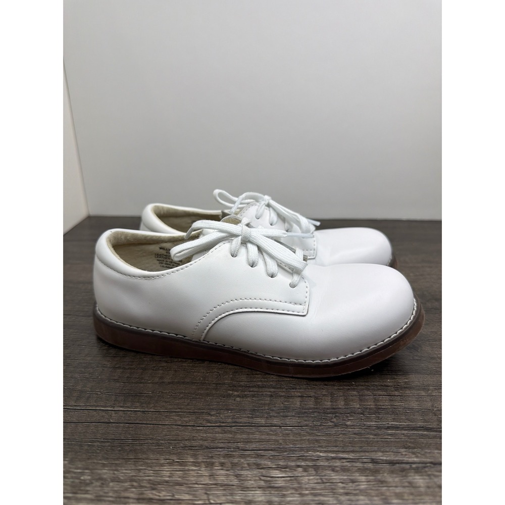 Footmates Willy Oxford Boys 13.5 White Leather Lace Up Classic Preppy EUC